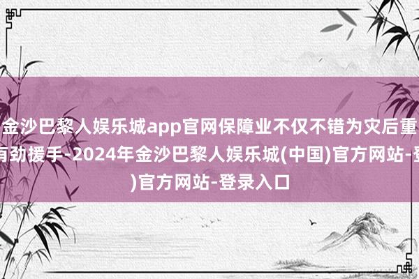 金沙巴黎人娱乐城app官网保障业不仅不错为灾后重建提供有劲援手-2024年金沙巴黎人娱乐城(中国)官方网站-登录入口