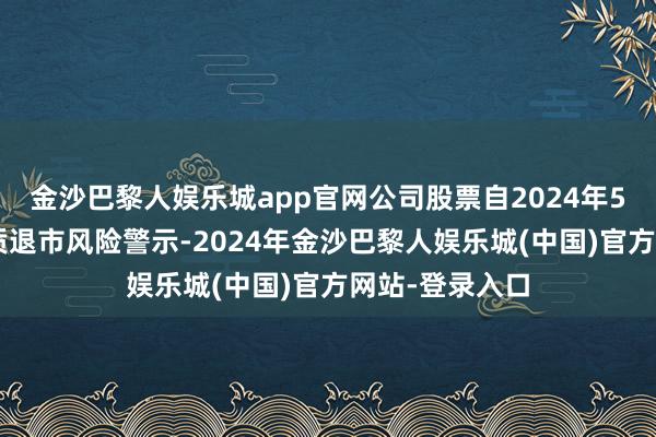 金沙巴黎人娱乐城app官网公司股票自2024年5月6日起被本质退市风险警示-2024年金沙巴黎人娱乐城(中国)官方网站-登录入口